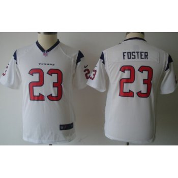 Nike Houston Texans #23 Arian Foster White Game Kids Jersey
