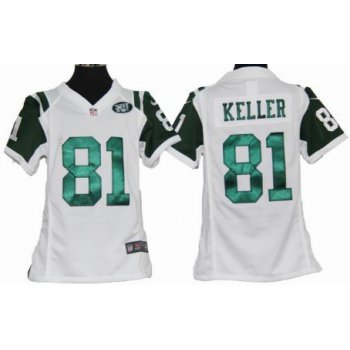 Nike New York Jets #81 Dustin Keller White Game Kids Jersey