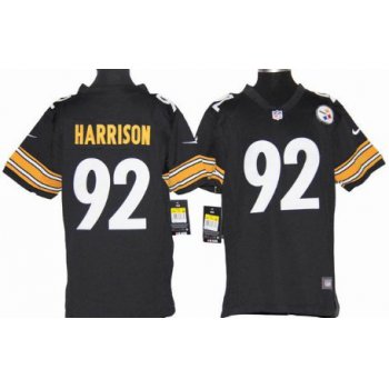 Nike Pittsburgh Steelers #92 James Harrison Black Game Kids Jersey