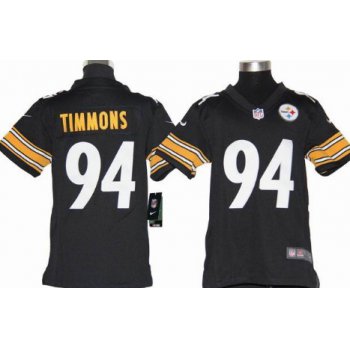 Nike Pittsburgh Steelers #94 Lawrence Timmons Black Game Kids Jersey
