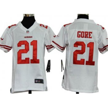 Nike San Francisco 49ers #21 Frank Gore White Game Kids Jersey