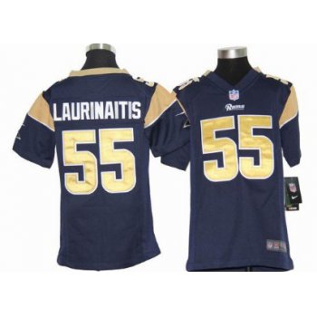 Nike St. Louis Rams #55 James Laurinaitis Navy Blue Game Kids Jersey