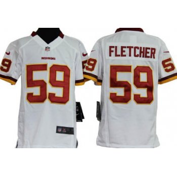 Nike Washington Redskins #59 London Fletcher White Game Kids Jersey