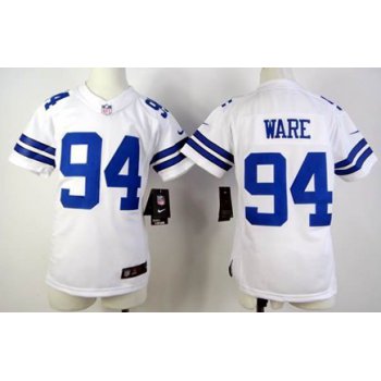 Nike Dallas Cowboys #94 DeMarcus Ware White Game Kids Jersey