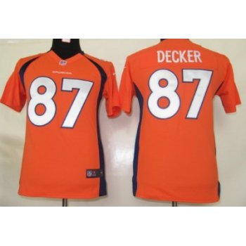 Nike Denver Broncos #87 Eric Decker Orange Game Kids Jersey