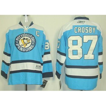Pittsburgh Penguins #87 Sidney Crosby Light Blue Kids Jersey