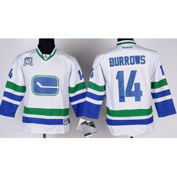 Vancouver Canucks #14 Alexandre Burrows White Third Kids Jersey