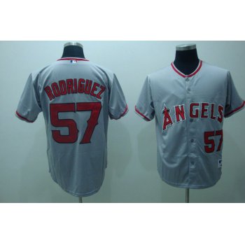 MLB Jerseys Los Angeles Angels #57 Francisco Rodriguez Grey softball jerseys