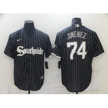 Men Chicago White Sox 74 Jimenez City Edition Black Game Nike 2021 MLB Jerseys