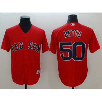 Men Boston Red Sox 50 Betts Red Game 2021 MLB Jersey
