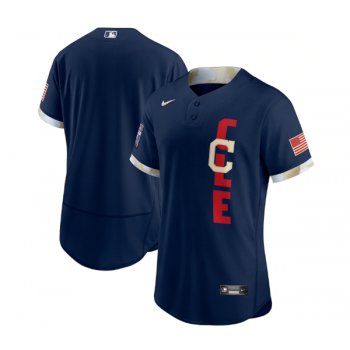 Men's Cleveland Indians Blank 2021 Navy All-Star Flex Base Stitched MLB Jersey