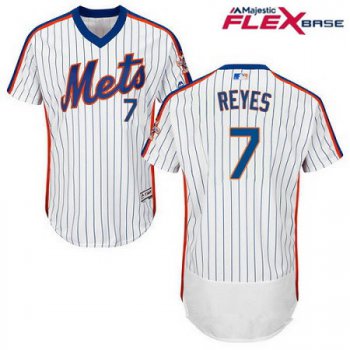 Men's New York Mets #7 Jose Reyes White Pullover Stitched MLB Majestic Flex Base Jersey