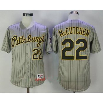 Men's Pittsburgh Pirates #22 Andrew McCutchen Gray 1997 Throwback Turn Back The Clock MLB Majestic Collection Jersey