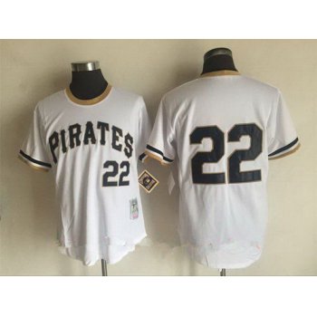 Men's Pittsburgh Pirates #22 Andrew McCutchen White Pullover Cooperstown Collection Stitched MLB Jersey by Mitchell & Ness