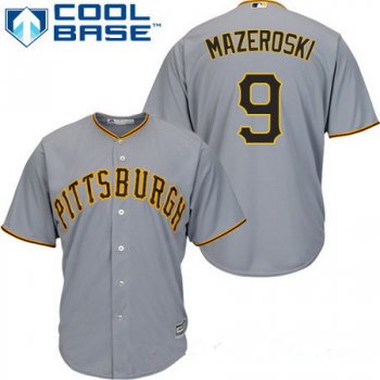 Men's Pittsburgh Pirates #9 Bill Mazeroski Gray Road Stitched MLB Majestic Cool Base Jersey