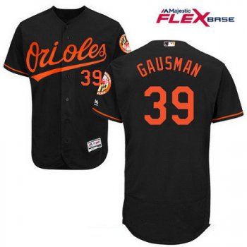 Men's Baltimore Orioles #39 Kevin Gausman Black Alternate Stitched MLB Majestic Flex Base Jersey