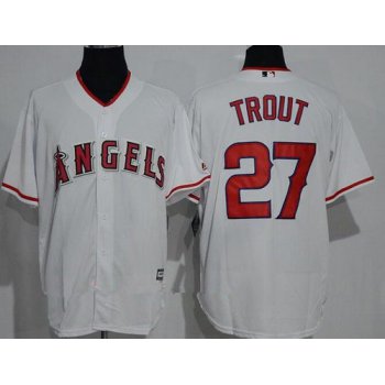 Men's Los Angeles Angels Of Anaheim #27 Mike Trout White Home Stitched MLB Majestic Cool Base Jersey