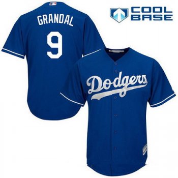 Men's Los Angeles Dodgers #9 Yasmani Grandal Royal Blue Alternate Stitched MLB Majestic Cool Base Jersey