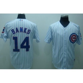 Chicago Cubs #14 Ernie Banks White Jersey