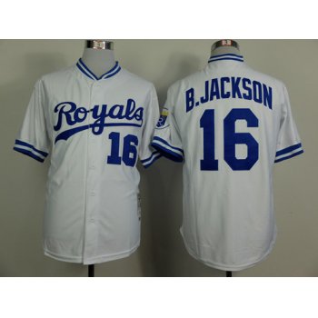 Kansas City Royals #16 Bo Jackson 1980 White Throwback Jersey