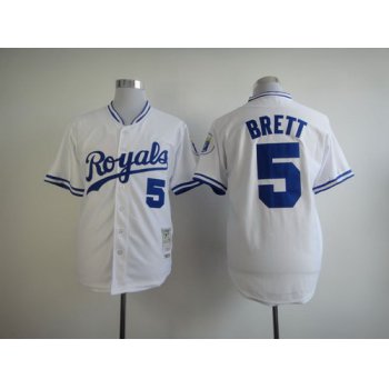 Kansas City Royals #5 George Brett 1989 White Throwback Jersey