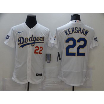 Men Los Angeles Dodgers 22 Kershaw White Elite 2021 Nike MLB Jerseys