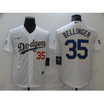 Men Los Angeles Dodgers 35 Bellinger White Game 2021 Nike MLB Jerseys