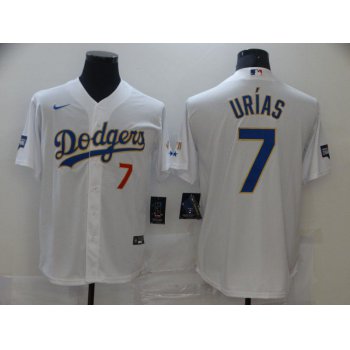 Men Los Angeles Dodgers 7 Urias White Game 2021 Nike MLB Jerseys