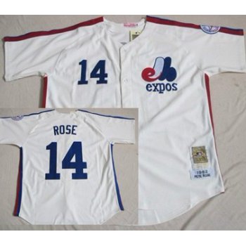 Montreal Expos #14 Pete Rose 1982 Cream Throwback Jersey