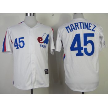 Montreal Expos #45 Pedro Martinez 1982 White Throwback Jersey