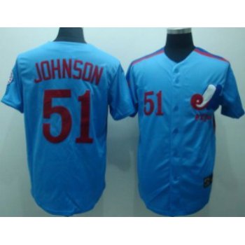 Montreal Expos #51 Randy Johnson 1982 Blue Throwback Jersey