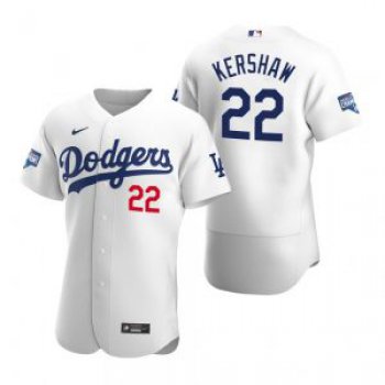 Los Angeles Dodgers #22 Clayton Kershaw White 2020 World Series Champions Jersey