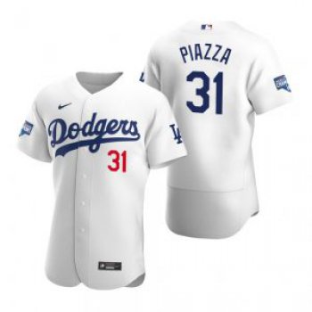 Los Angeles Dodgers #31 Mike Piazza White 2020 World Series Champions Jersey