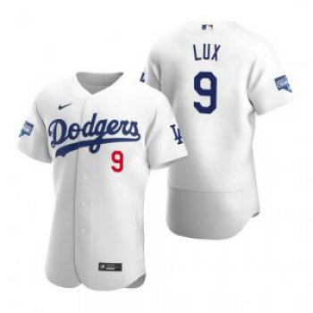 Los Angeles Dodgers #9 Gavin Lux White 2020 World Series Champions Jersey