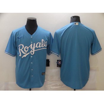 Men Kansas City Royals Blank Light Blue Game Nike MLB Jerseys