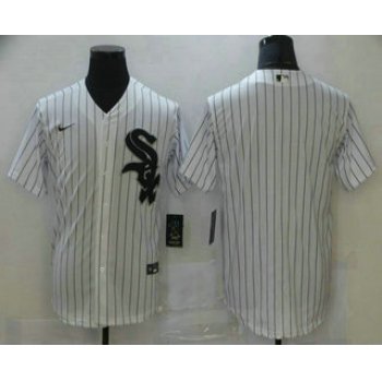 Men's Chicago White Sox Blank White Pinstripe Stitched MLB Cool Base Nike Jersey