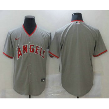 Men's Los Angeles Angels Blank Grey Stitched MLB Cool Base Nike Jersey