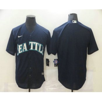 Men's Seattle Mariners Blank Navy Blue Stitched MLB Cool Base Nike Jersey