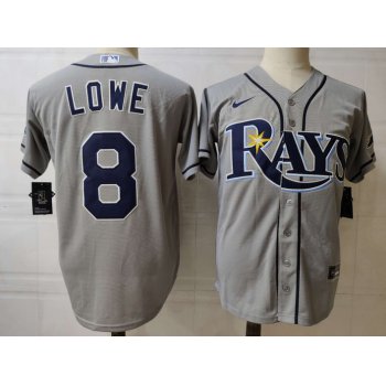 Men's Tampa Bay Rays #8 Brandon Lowe Grey Stitched MLB Cool Base Nike Jersey
