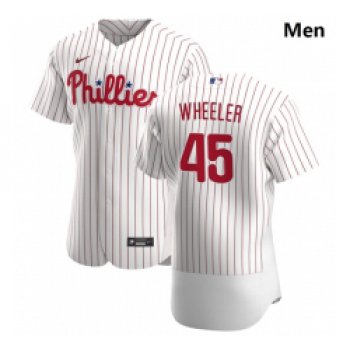 Philadelphia Phillies 45 Zack Wheeler Men Nike White Home 2020 Authentic Player MLB Jersey