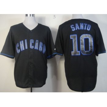 Chicago Cubs #10 Ron Santo Black Fashion Jersey