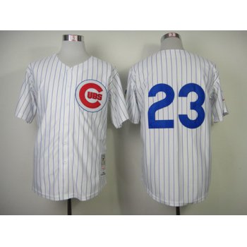 Chicago Cubs #23 Ryne Sandberg 1984 White Button Throwback Jersey