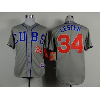 Chicago Cubs #34 Jon Lester 2014 Gray Jersey