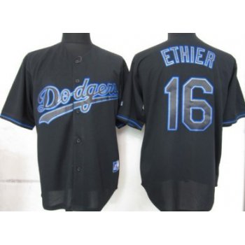 Los Angeles Dodgers #16 Andre Ethier Black Fashion Jersey