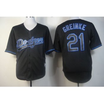 Los Angeles Dodgers #21 Zack Greinke Black Fashion Jersey