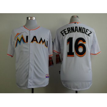 Miami Marlins #16 Jose Fernandez White Jersey