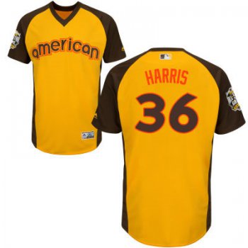 Men's American League Houston Astros #36 Will Harris Gold 2016 MLB All-Star Cool Base Collection Jersey