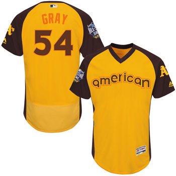 Sonny Gray Gold 2016 All-Star Jersey - Men's American League Oakland Athletics #54 Flex Base Majestic MLB Collection Jersey