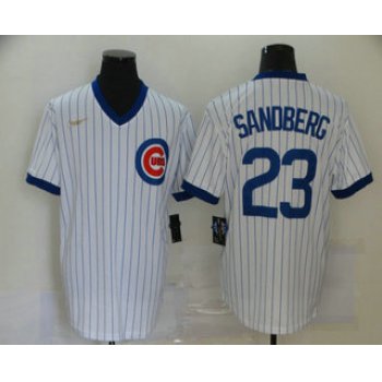 Men's Chicago Cubs #23 Ryne Sandberg White Pullover Cooperstown Collection Stitched MLB Nike Jersey