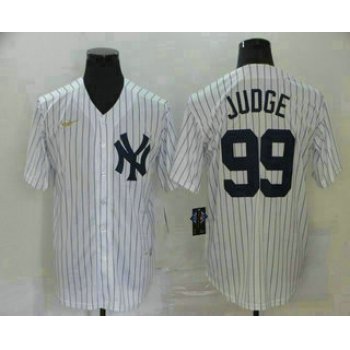 Men's New York Yankees #99 Aaron Judge White Throwback Stitched MLB Cool Base Nike Jersey